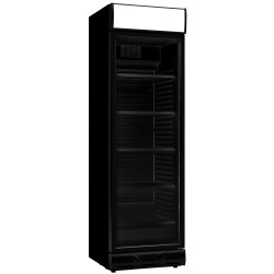 Armoire à boissons totalement noire avec bandeau lumineux - 382 litres