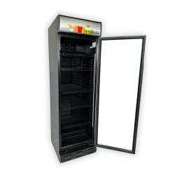 Armoire à boissons totalement noire avec bandeau lumineux - 382 litres