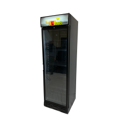 Armoire à boissons totalement noire avec bandeau lumineux - 382 litres