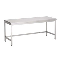 Table de travail inox professionnelle avec étagère basse ouverte 1700 mm