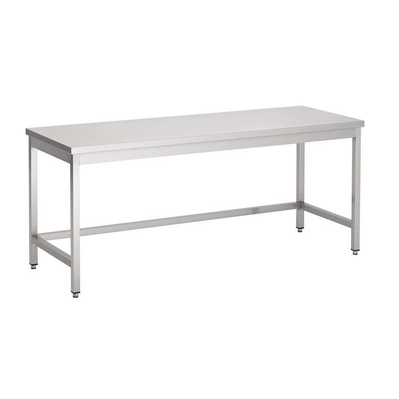 Table de travail inox professionnelle avec étagère basse ouverte 1700 mm
