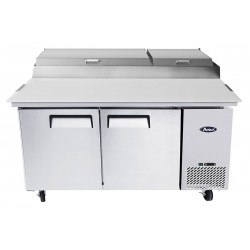 Table de préparation à pizzas - Plan inox ou granit - 12 x GN 1/3 - 800 litres -