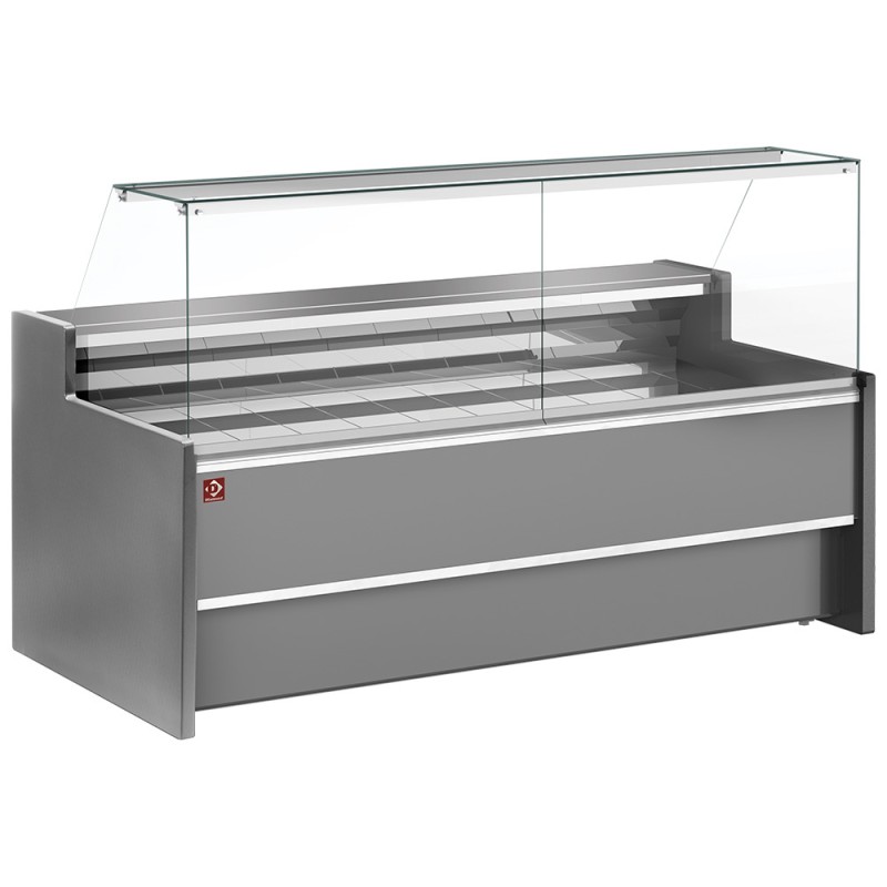 Vitrine réfrigérée boucherie professionnelle vitre droite ventilée 2000 mm