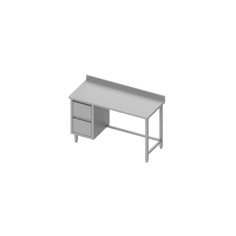 table de travail adossée avec deux tiroirs à gauche, sans étagère 1900x600x900 mm