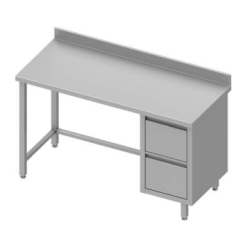 table de travail adossée avec deux tiroirs à droite, sans étagère 1400x600x900 mm
