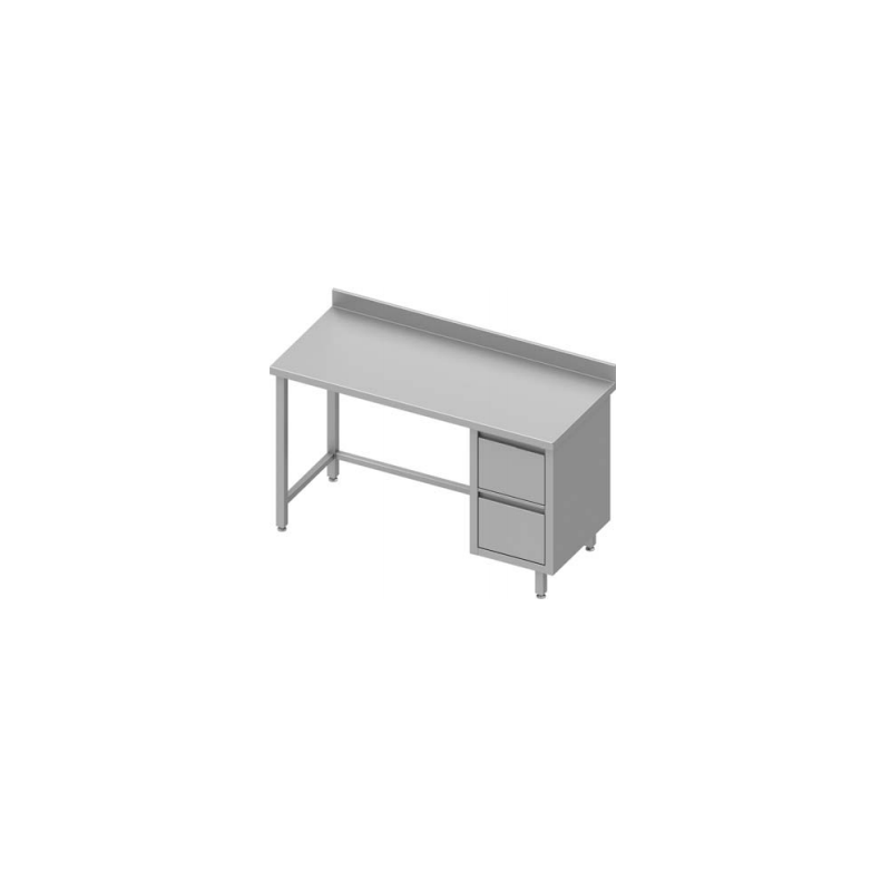 table de travail adossée avec deux tiroirs à droite, sans étagère 1200x800x900 mm