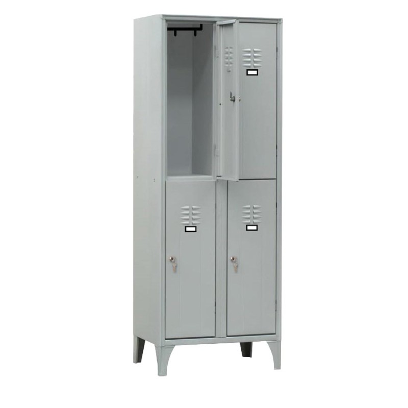 Armoire vestiaire multicases 2 colonnes - 2 casiers par colonne