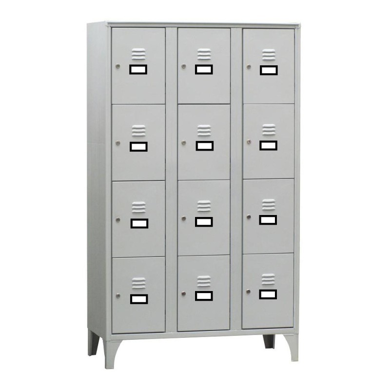 Armoire vestiaire multicases 3 colonnes - 4 casiers par colonne