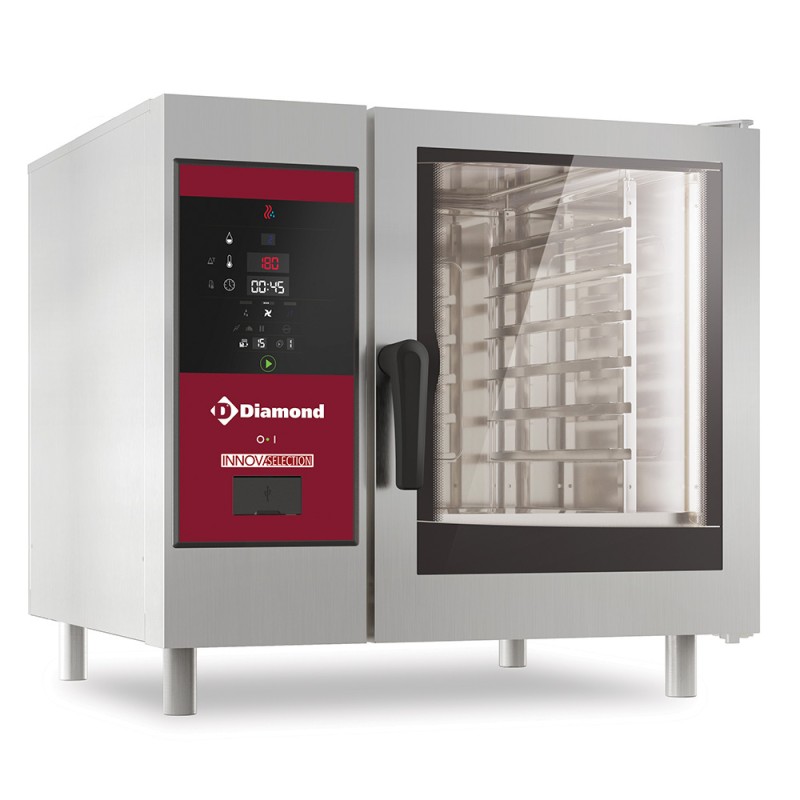 Four mixte professionnel électrique, 6 x GN 1/1, commandes digitales, nettoyage automatique Diamond SDE/06S