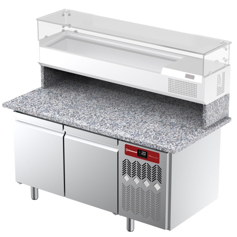 Table réfrigérée à pizza, 2 portes Diamond TPP-165/M1