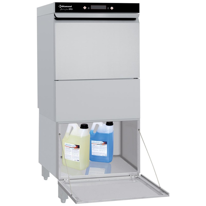 Ensemble lave-vaisselle professionnel, avec adoucisseur, pompe de vidange + soubassement fermé Diamond DFS7/EV-AC_BD/F-PF