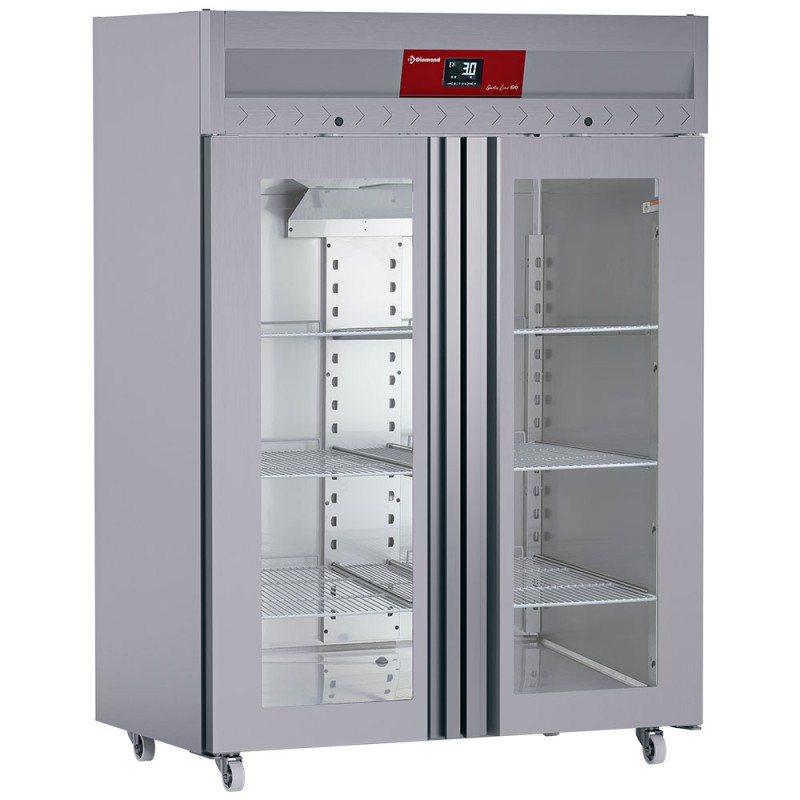 Armoire réfrigérée vitrée, 2 portes, 1400 L Diamond ID140/R9H-G