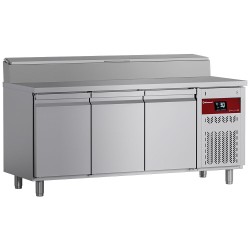 Saladette réfrigérée, 3 portes, 10 x GN 1/4, 0 / +8 °C et +4 / +10 °C Diamond DTS-7/P9H2