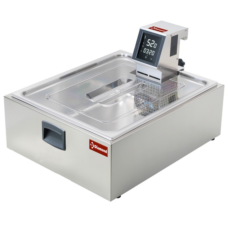 Ensemble cuiseur sous vide à basse température professionnel 57,5L 165x203x377 mm + cuve GN 2/1 50L Diamond HOT-BLOC/XP_V2/1C