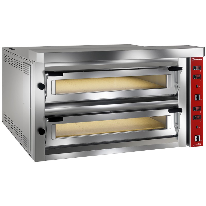 Four à pizza professionnel électrique, 2 chambres, 9 pizzas, Ø 350 mm Diamond LFD-18L-LX