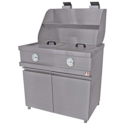 Friteuse à cuves rondes professionnelle gaz, 2 cuves, 13 L Diamond MECA-FRYER/2B
