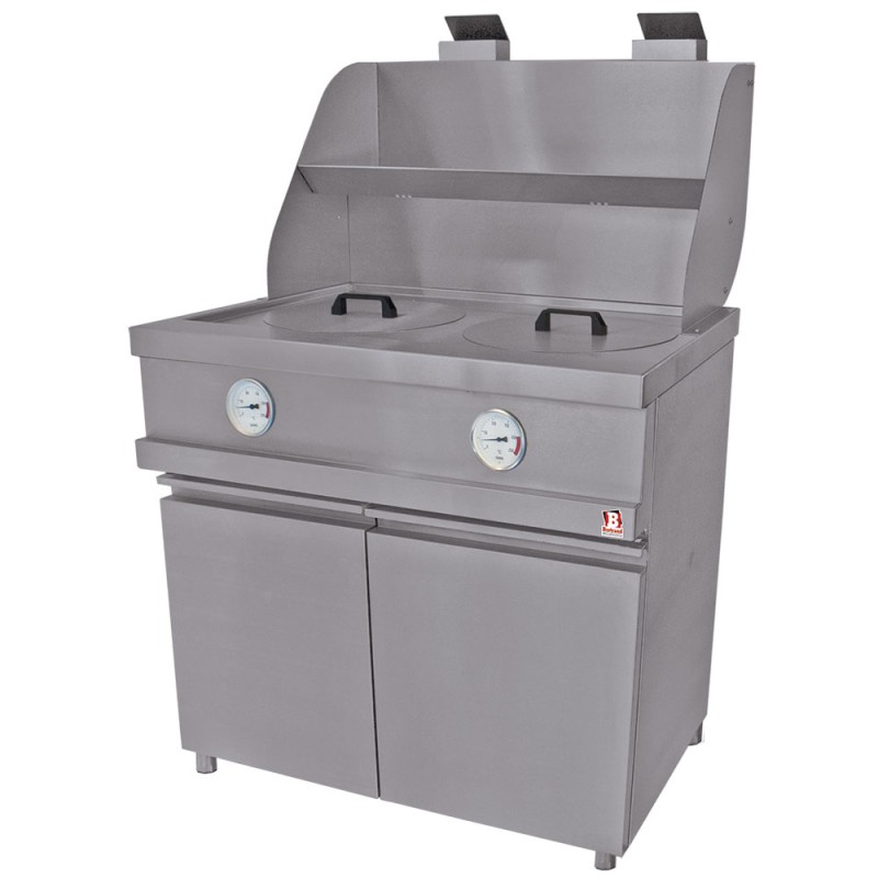 Friteuse à cuves rondes professionnelle gaz, 2 cuves, 13 L Diamond MECA-FRYER/2B