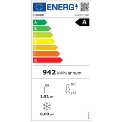Vitrine réfrigérée professionnelle, 440 L, avec étagère basse, 0 / +20 °C Diamond MAX/507-VW2
