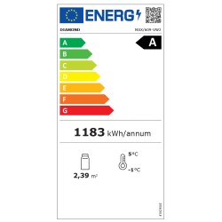 Vitrine réfrigérée professionnelle, 600 L, avec étagère basse, 0 / +20 °C Diamond MAX/609-VW2