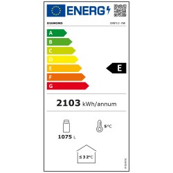 Vitrine à boissons, 2 portes, 1142 L, +1 / +9 °C Diamond DRP12-2W