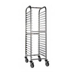 Chariot inox mobile GN 600 x 400 - 20 niveaux - Dimensions : 470 X 620 X 1800 mm