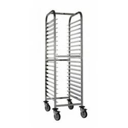 Chariot inox mobile GN 600 x 400 - 20 niveaux - Dimensions : 470 X 620 X 1800 mm