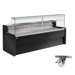 Ensemble comptoir vitrine réfrigéré vitre droite, L 3000 mm, avec réserve +4/+6°C châssis sur roues Diamond RO30/B5R2_C4RHL-SPEC