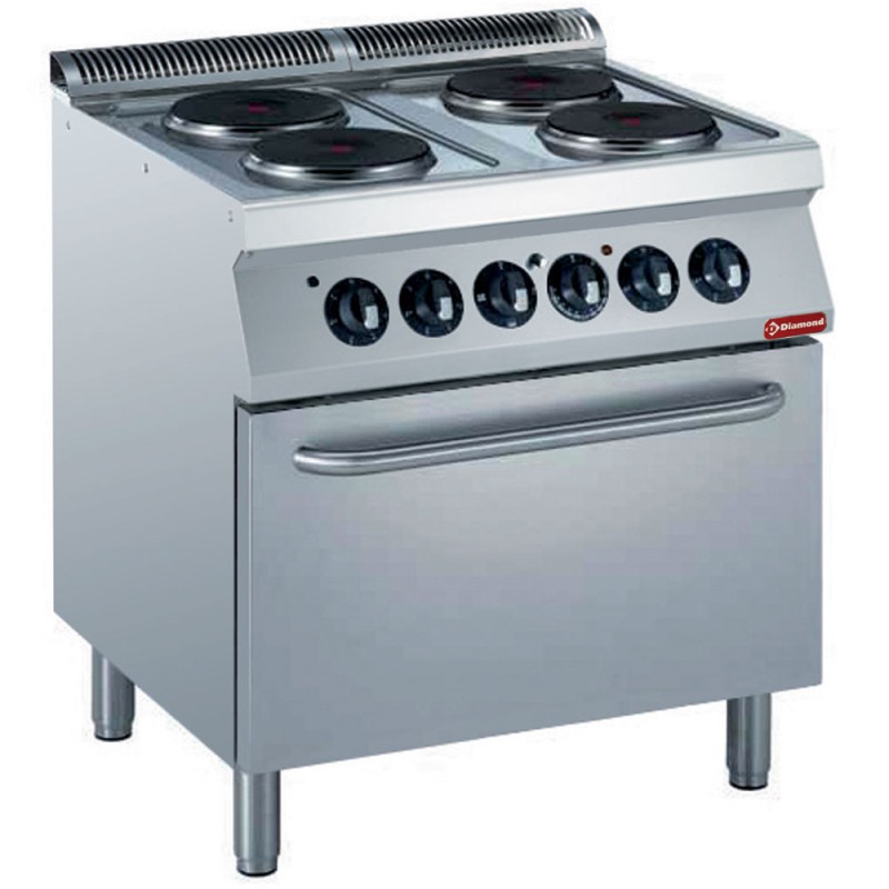 Fourneau électrique sur four, 4 feux, 16,4 kW Diamond E17/4PF8-230/3--N