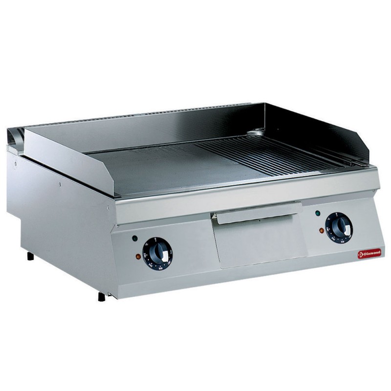 Plaque de cuisson professionnelle électrique à poser, plaque lisse et rainurée, 9 kW Diamond E17/PM8T-230/3--NE