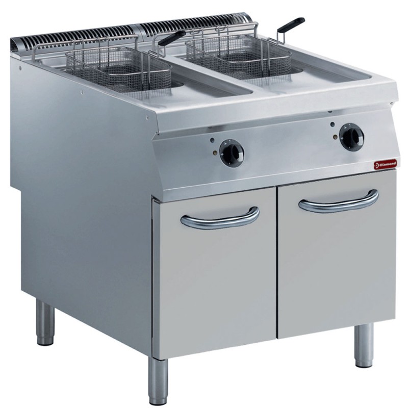 Friteuse professionnelle sur meuble électrique, 2 cuves, 1 paniers Diamond E22/F30A8-230/3--N