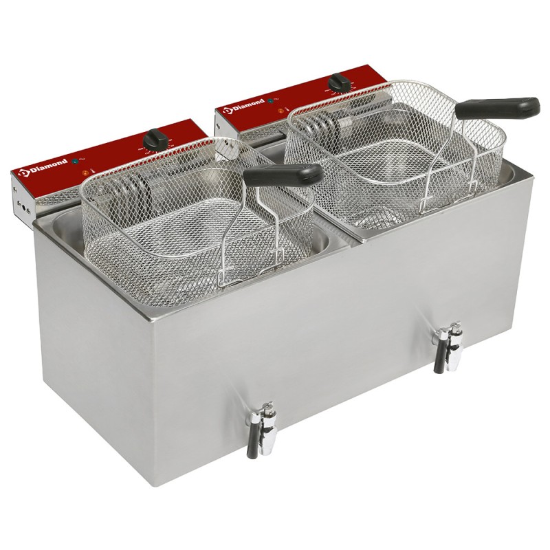 Friteuse professionnelle à poser électrique, 2 cuves, 2 paniers Diamond F12E/D2