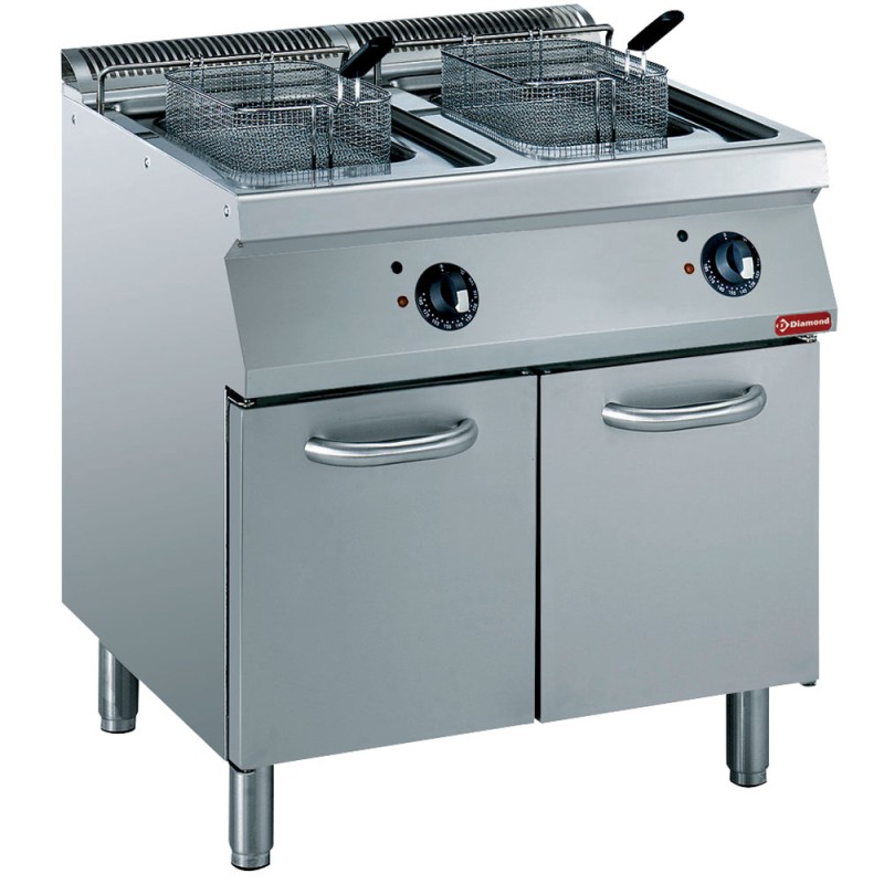 Friteuse professionnelle sur meuble électrique, 2 paniers Diamond E17/F30A8-230/3--N