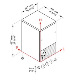 Machine à glaçons professionnelle, glaçons pleins, réserve 9 kg, 29 kg / 24 h Diamond CUB30/9W