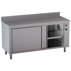 Table armoire chauffante, 2 portes, avec dosseret, 1200 x 600 x 850 mm Diamond TE126D-SA5