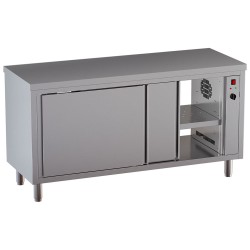 Table armoire chauffante, portes coulissantes, 2000 x 700 x 850/880 mm Diamond TEP207-SA6