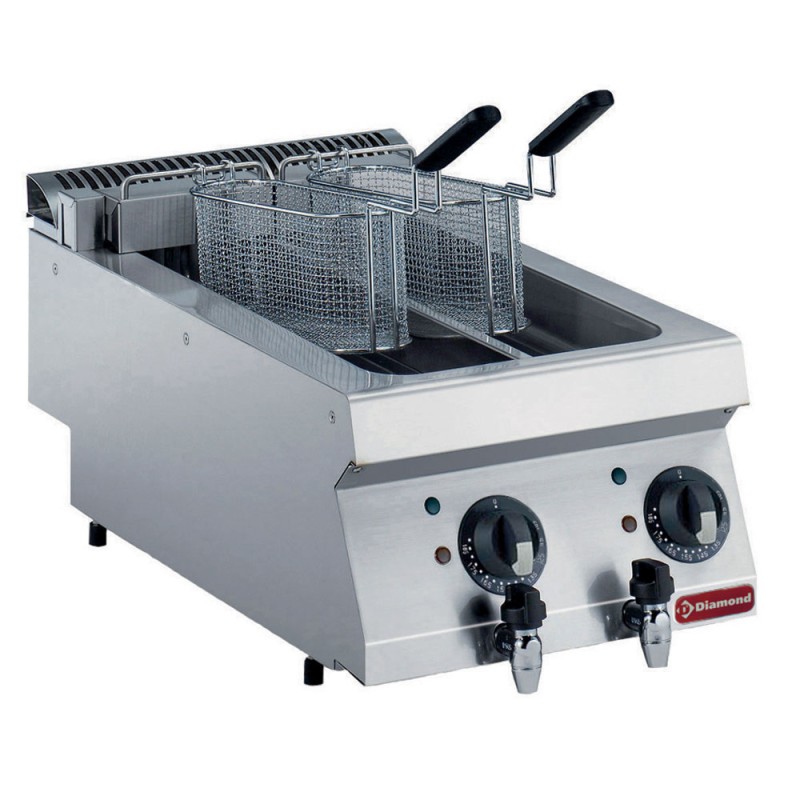 Friteuse professionnelle à poser électrique, 2 paniers Diamond E17/F2V54T-230/3--N