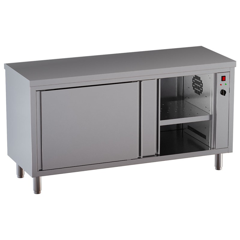 Table armoire chauffante, 2 portes, 1400 x 700 x 850/880 mm Diamond TE147-SA7