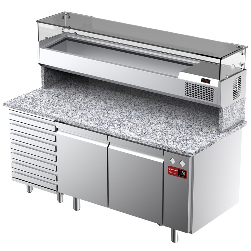 Saladette réfrigérée, 2 portes Diamond TPC-185/PL5