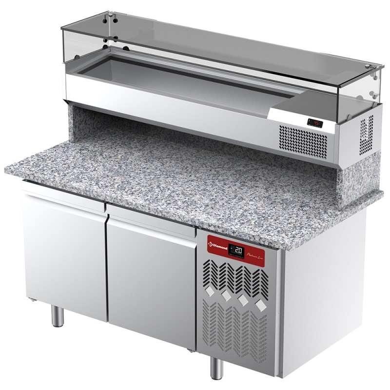 Saladette réfrigérée, 2 portes Diamond TPP-165/PL1
