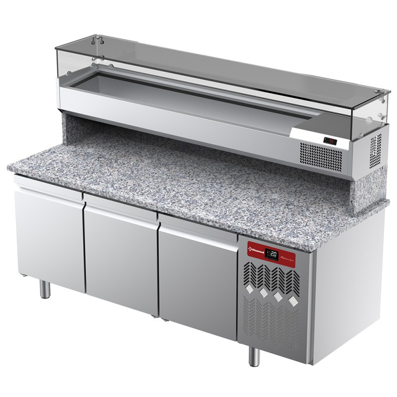 Saladette réfrigérée, 3 portes Diamond TPP-205/PL3