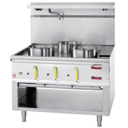 Fourneau wok gaz, 3 feux, 58,9 kW Diamond ASIA2-C3R/11
