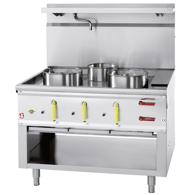Fourneau wok gaz, 3 feux, 58,9 kW Diamond ASIA2-C3R/11