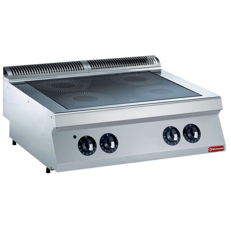 Cuisinière électrique à poser, 4 feux, 8,8 kW Diamond E17/4VC8T-230/3--N