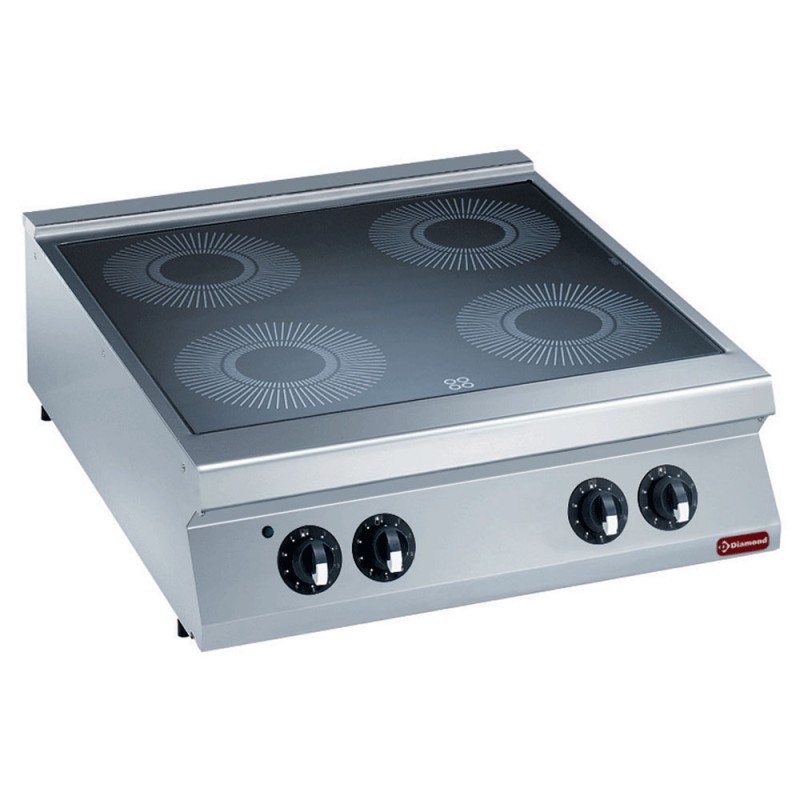 Cuisinière électrique à poser, 4 feux, 13,6 kW Diamond E22/4VC8T-230/3--N