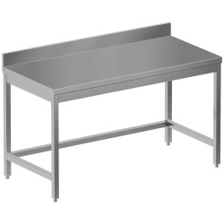 Table de travail inox, AISI 304, avec dosseret, avec étagère basse, 1000 x 600 x 850 mm Diamond TL1060D-SS6