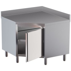 Table armoire inox, AISI 304, avec dosseret Diamond TAN100D-SA9