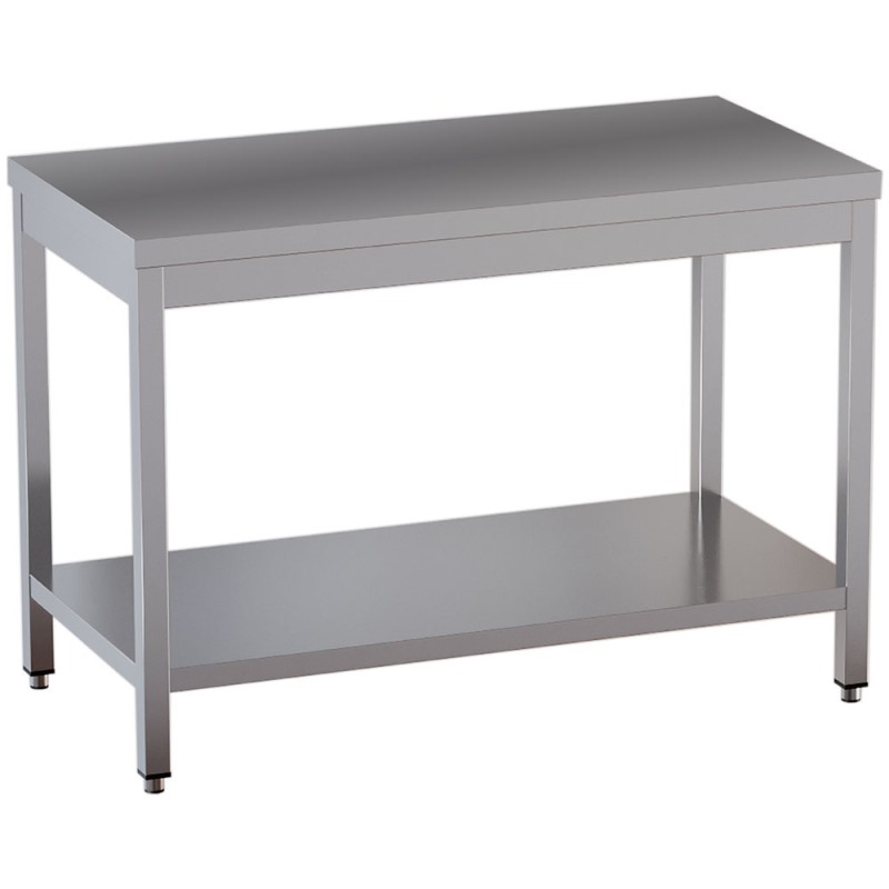 Table de travail inox, AISI 304, avec étagère basse, 1800 x 700 x 850/880 mm Diamond TL1871-ST3