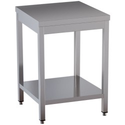 Table de travail inox, AISI 304, avec étagère basse, 600 x 700 x 850/880 mm Diamond TL671-ST3