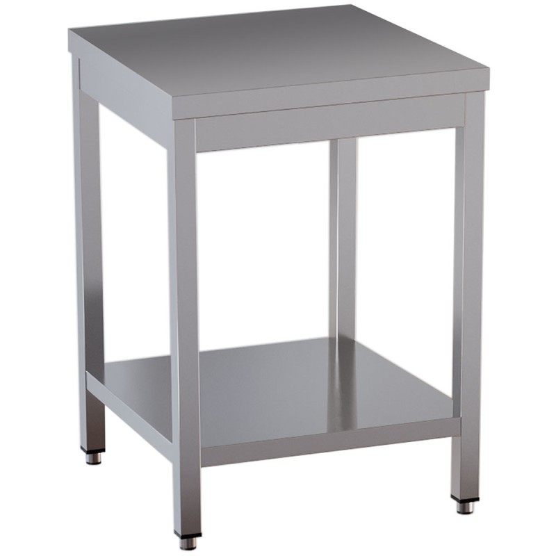 Table de travail inox, AISI 304, avec étagère basse, 800 x 700 x 850/880 mm Diamond TL871-ST3