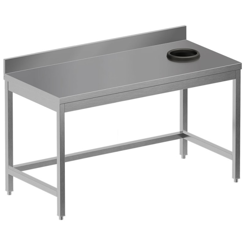 Table de débarrassage inox, AISI 304, avec dosseret, 1000 x 700 x 850 mm Diamond TS1070D-ST6